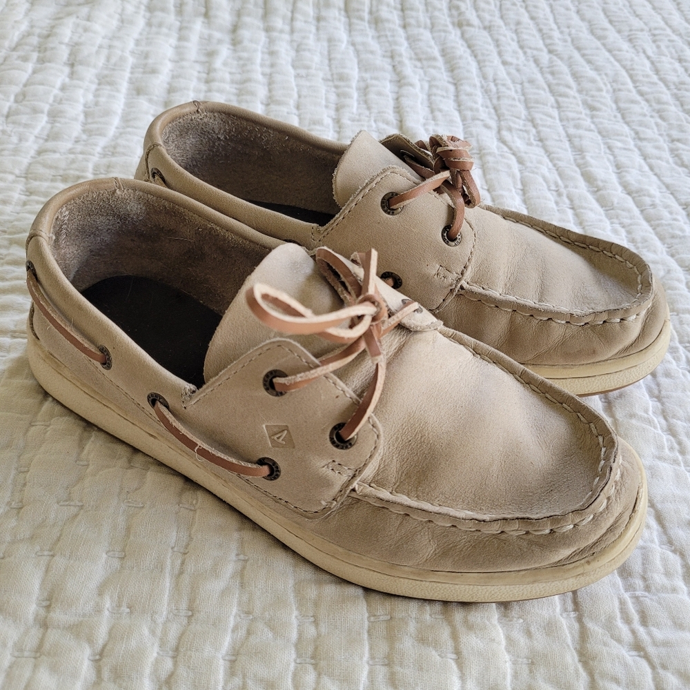 Sperry Cup II Tan Boat Shoes size 3